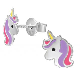 Cercei Copii Unicorn Cu Filet - Argint 925 Placat cu Rodiu