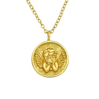 Colier Argint 925-  Placat Cu Aur 24 K - Angel