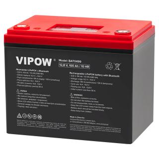 Acumulator pentru stocarea energiei provenite de la panourile fotovoltaice, lifepo4, 12v, 100ah, Vipow