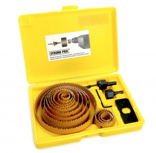 Freze circulare bi-metal, pentru rigips, lemn, set 16 buc, 19-127 mm, Strend Pro