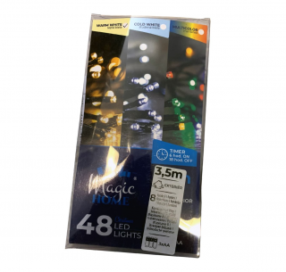 Instalatie luminoasa Strend Pro MagicHome, Multicolor, 48 led, 3.5m, 3xAA, 8 functii, Timer,exterior IP44