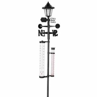 Lampa solara cu statie meteo, 5 in 1, Strend Pro SWS29, termometru, directia vantului, indicator ploaie, 160 cm