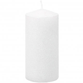 Lumanare decorativa alba cu sclipici, MagicHome de craciun 5x12 cm