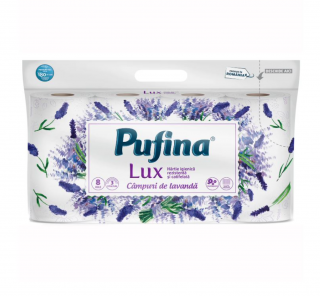 Pufina LUX hartie igienica lavanda 3 straturi, 8role