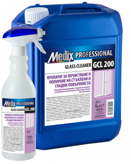 Solutie de curatare si lustruire pentru suprafete netede si sticla 5L cu miros de liliac, GCL 200, Medix Professional