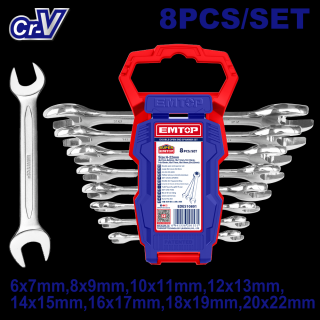 Set de chei duble cu cap deschis, 8 bucati