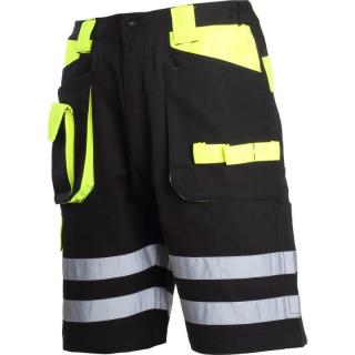 PANTALON SCURT CU REFLECTORIZANT NEGRU-VERDE - 2XL