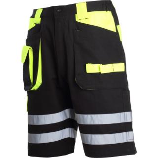PANTALON SCURT CU REFLECTORIZANT NEGRU-VERDE - L
