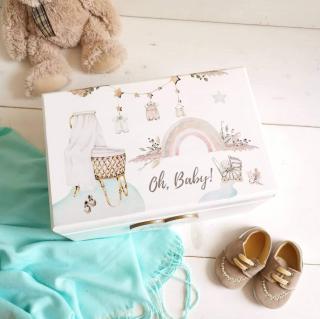 Baby Shower - Cutie din lemn personalizata