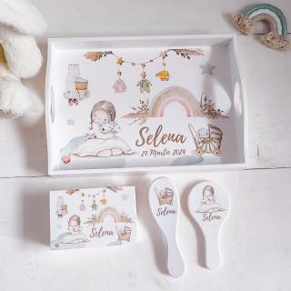 Boho Nursery Girl - Tavita mot fata  Tava mot personalizata