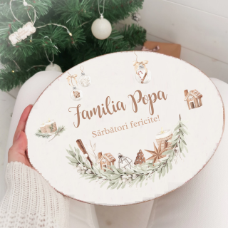 Cozy Christmas - Semn de usa personalizat pentru Craciun