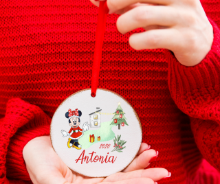 Decoratiune rotunda Minnie Mouse - Colectia Christmas Friends