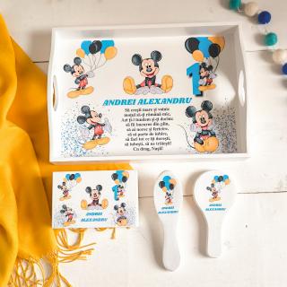 Soricelul Celebru Mickey - Tavita Mot Personalizata   Set prima aniversare