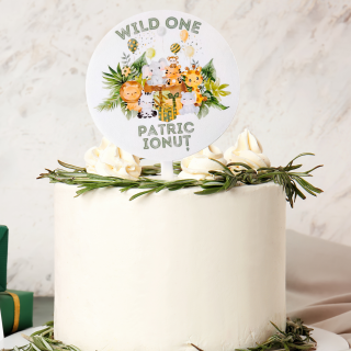 Topper tort nume personalizat - Safari Party