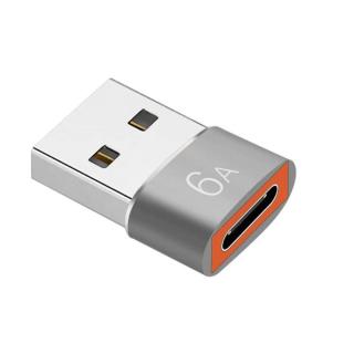 Adaptor OTG, de la USB tata la Type-C mama, 60W - Gri