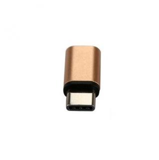 Adaptor USB tip C la micro USB pentru diverse dispozitive - Gri, auriu
