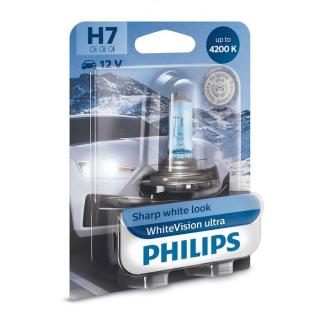 Bec auto halogen pentru far, Philips WhiteVision Ultra H7, 55 W, 12 V