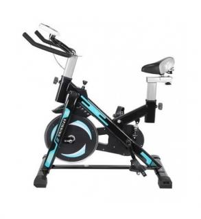 Bicicleta fitness,regalbila, stationara,model SPINNING cu volanta de 10 kg - Negru Albastru