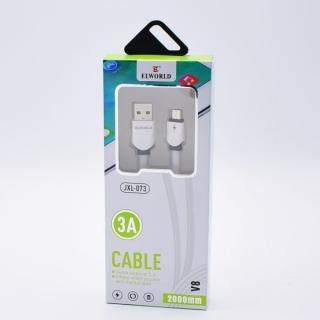 Cablu de date si incarcare USB-Micro USB, 200 cm - Alb
