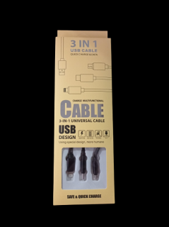 Cablu telefon universal fast charging 3 in 1