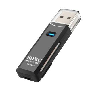 Cititor de carduri 2in1 pentru SDXC si microSDXC, indicator LED, viteza transfer 2.0 - Negru
