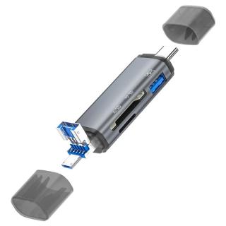 Cititor de carduri multifunctional 6in1, viteza de transfer ridicata 3.0 - Gri