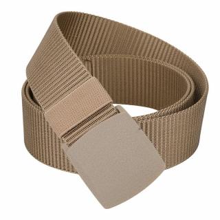 Curea tactica, tip militar, textila, cu catarama din plastic, lungime 105 cm, bej