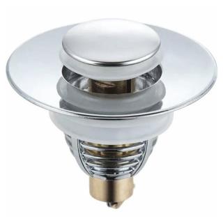 Dop pentru chiuveta, universal, inox, deschidere cu click, diametru exterior 62 mm, argintiu