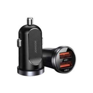 Incarcator auto, dual USB, fast charge, 30 W, QC 3.0, negru