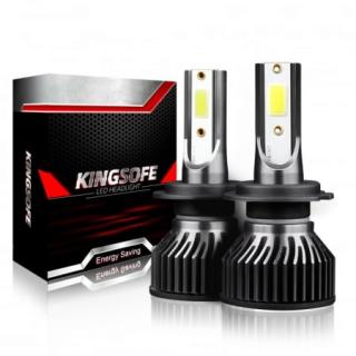 Kit 2 becuri auto LED, KingSofe, Soclu H1, putere set 72W, 12.000 lumeni