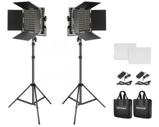 Kit 2 Panouri Neewer Bi Color 660 LED, trepiezi reglabili 200 cm, gentute transport incluse