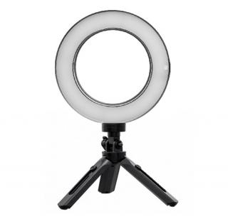 Lampa circulara LED 16 cm diametru, mini trepied extensibil,rotire 360 grade inclus