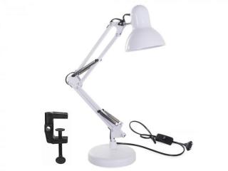 Lampa de birou ajustabila, E27, 40W, suport alb, clema de prindere inclusa