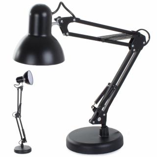 Lampa de birou cu suport, alimentare 220V, soclu E27 becuri clasice - Negru