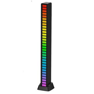 Lampa LED tip bara, RGB, cu lumini sincronizate audio, pentru atmosfera in camera - Negru