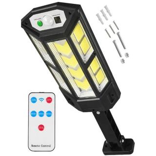 Lampa solara 124 LED-uri, cu senzor de miscare, 3400 lm, 300 W, telecomanda control inclusa