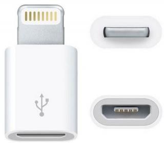 Mini adaptor Micro USB- Iphone, 8 pini - Alb