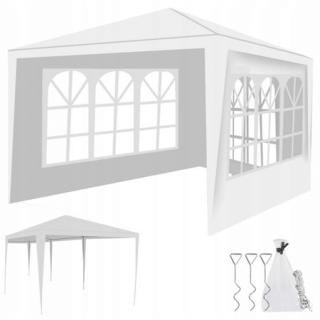 Pavilion curte,gradina,evenimente 3x3 m cu 3 pereti laterali - Alb