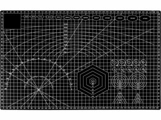 Placa pentru taiere precisa, modelare, fata-verso, cu auto-vindecare A3, 30 x 45 cm, scara clar vizibila, negru