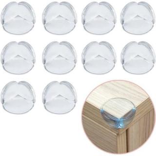 Set 10 bucati protectie colturi, universale, pentru siguranta copiilor, din silicon, rotunde, pentru mese, paturi, dulapuri, transparent