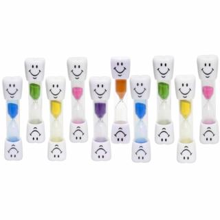 Set 10 clepsidre pentru perierea dintilor, 3 minute, multicolor