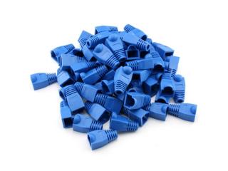 Set 100 bucati manson de protectie albastru pentru mufa UTP, retea RJ45