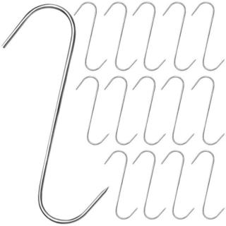 Set 15 carlige pentru suspendat carnea, tip S, otel inoxidabil, 12 cm