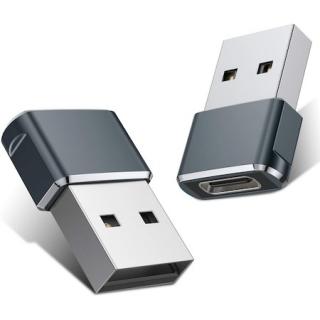 Set 2x Adaptor mini USB tip C la USB, viteza rapida de transfer - Gri