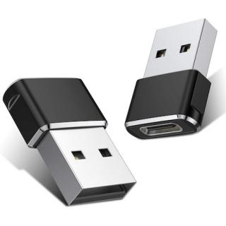 Set 2x Adaptor mini USB tip C la USB, viteza rapida de transfer - Negru