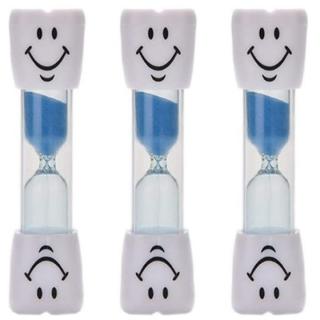 Set 3 clepsidre pentru perierea dintilor, 3 minute, 10 x 2.5 cm, albastru