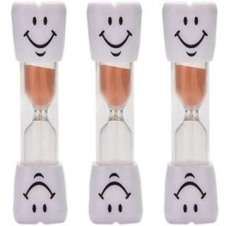 Set 3 clepsidre pentru perierea dintilor, 3 minute, 10 x 2.5 cm, portocaliu