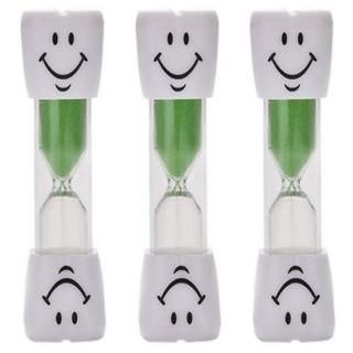 Set 3 clepsidre pentru perierea dintilor, 3 minute, 10 x 2.5 cm, verde