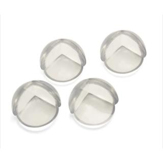 Set 4 bucati protectie colturi, universale, pentru siguranta copiilor, din silicon, rotunde, pentru mese, paturi, dulapuri, transparent