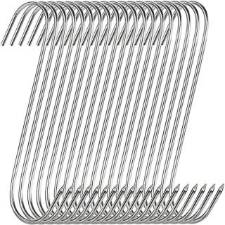 Set 40 carlige pentru suspendat carnea, tip S, otel inoxidabil, 15 cm